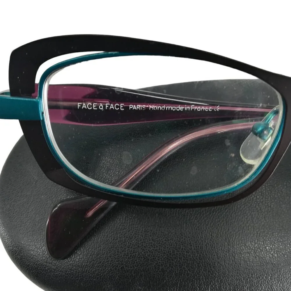 Face A Face Paris Maeva 9224 Glasses Frames Metal Purple Teal 48-18-135